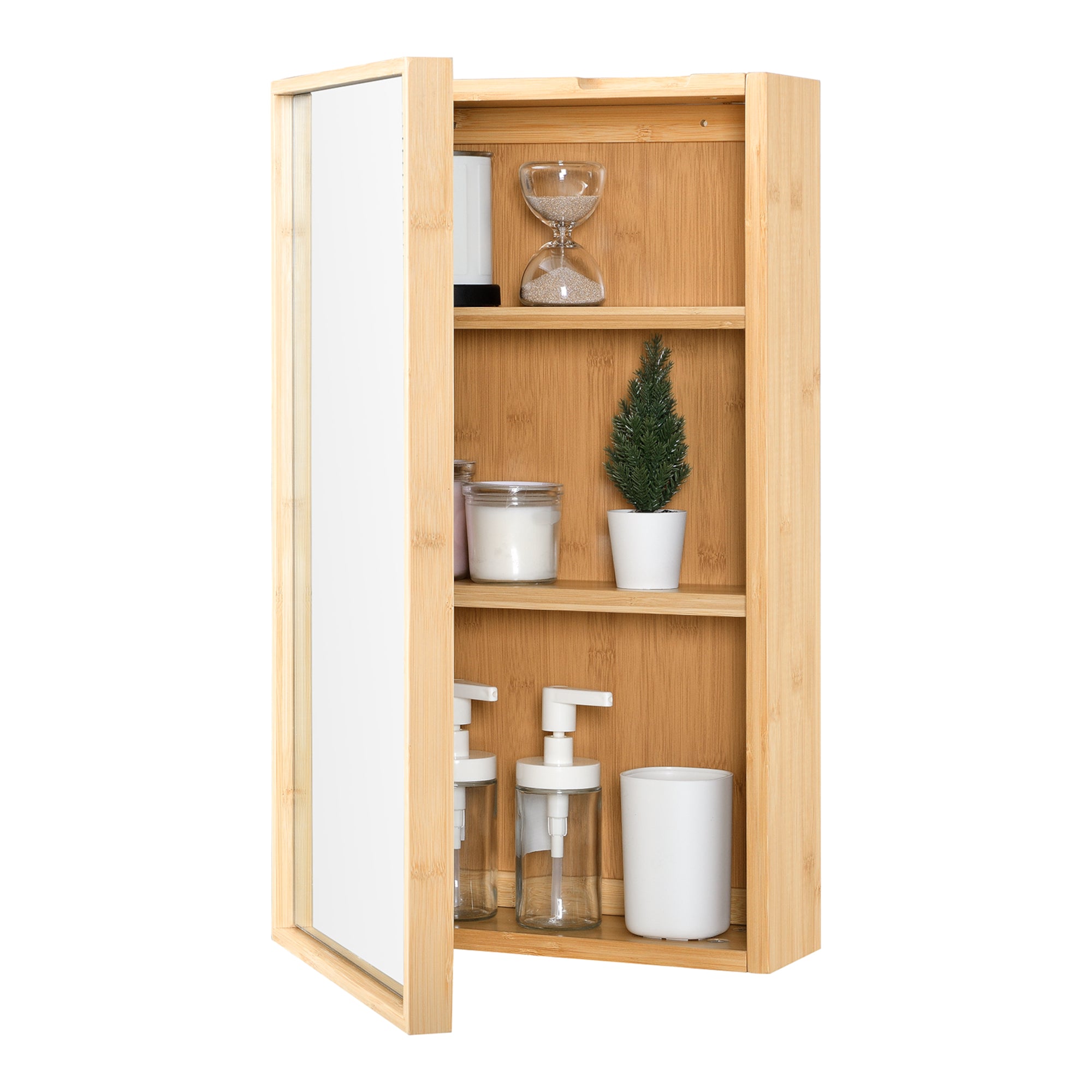 spiegelschrank bambus ikea en.casa Spiegelschrank Ikorfat – Bambus fürs Bad, platzsparend