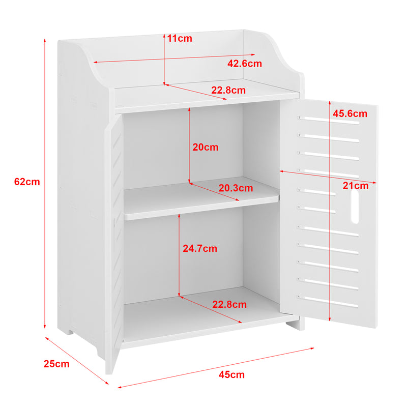 Maßskizze Badezimmerschrank Trosa 62x45x25 cm WPC versch. Farben en.casa