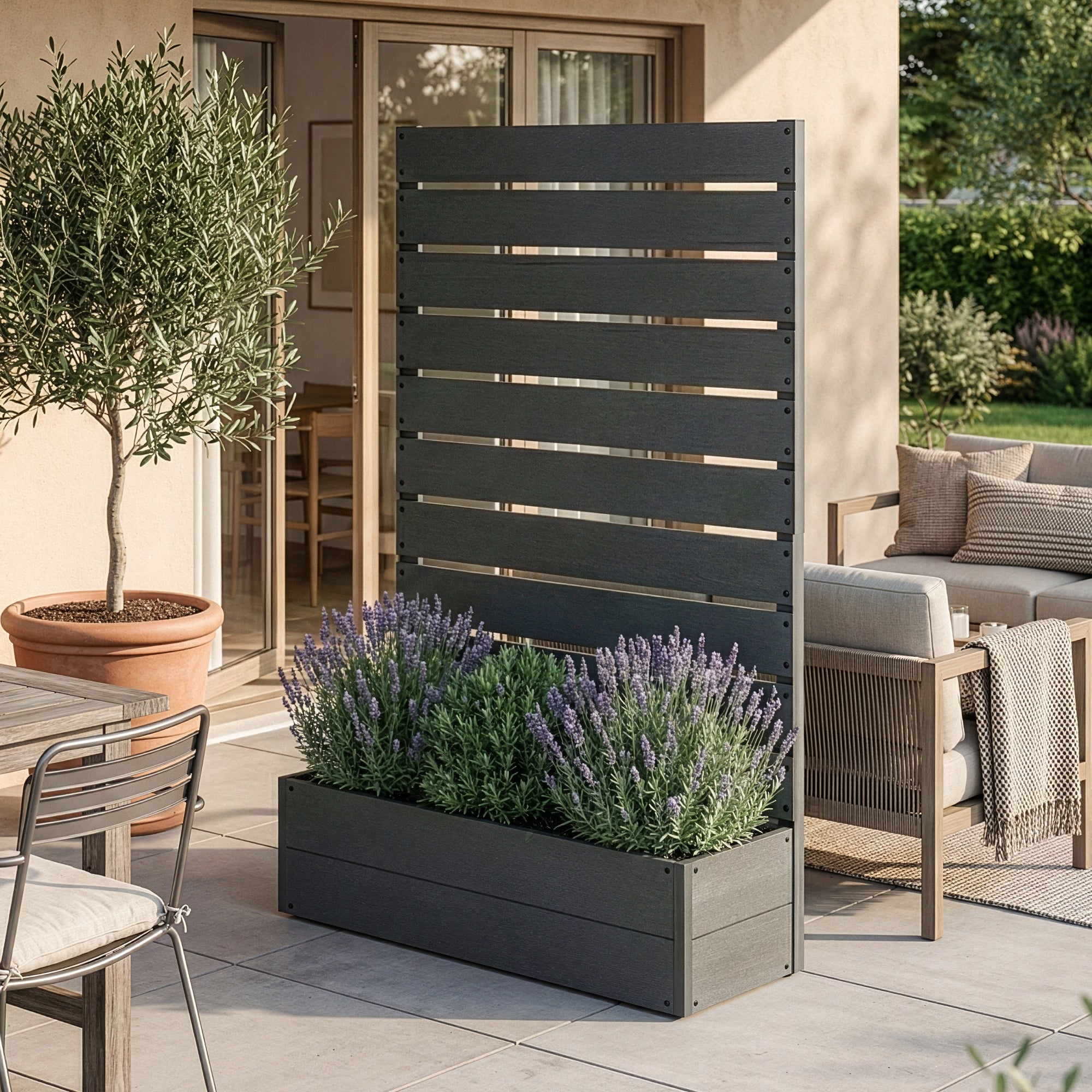 en.casa Pflanzkasten Heerde – Sichtschutz für Balkon & Garten