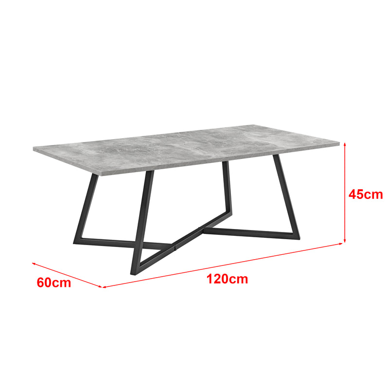 Maßskizze Couchtisch Mosta 120 x 60 x 45 cm versch. Farben en.casa
