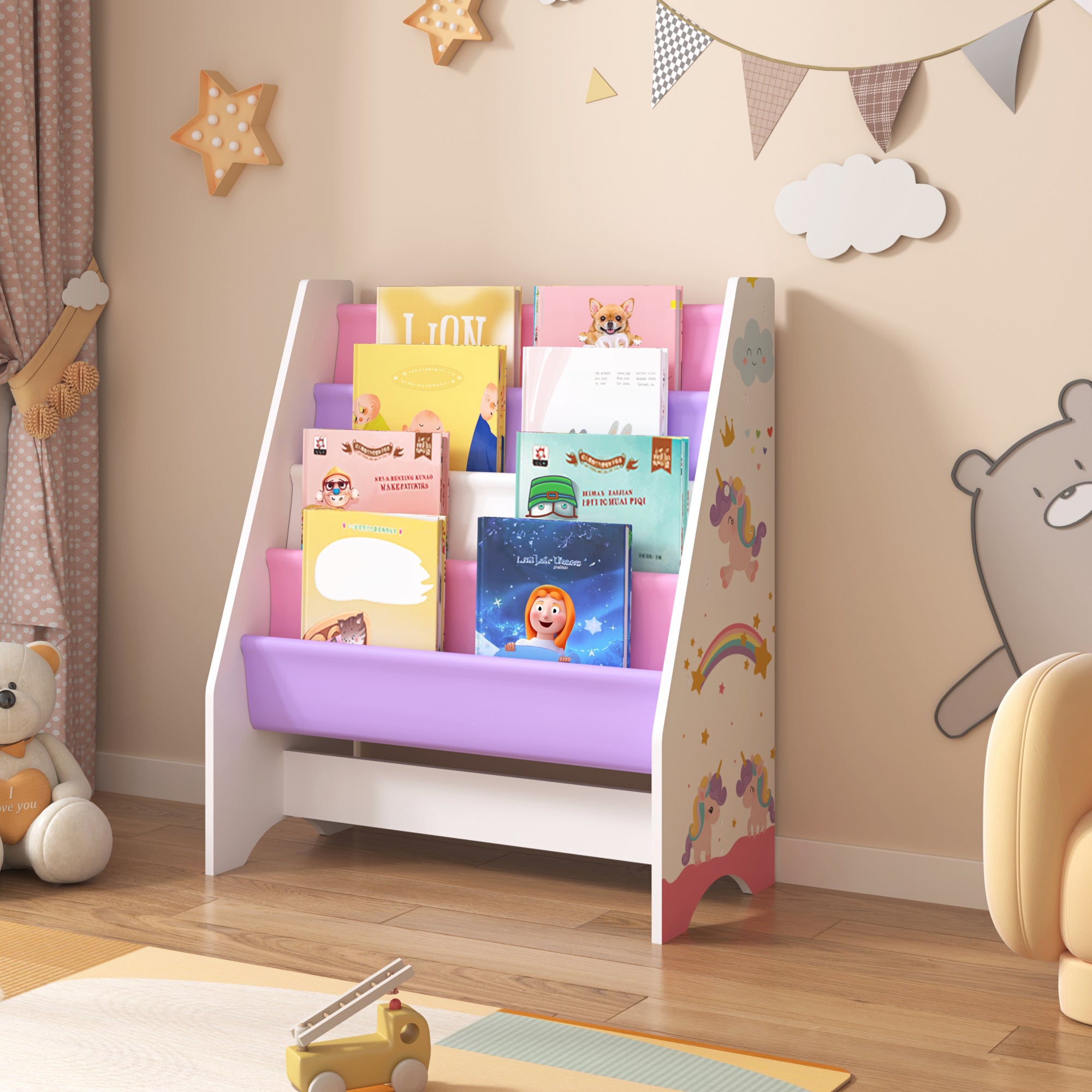 kinderregal aufbewahrung en.casa Kinderregal Fisterra – Bunt & praktisch fürs Kinderzimmer