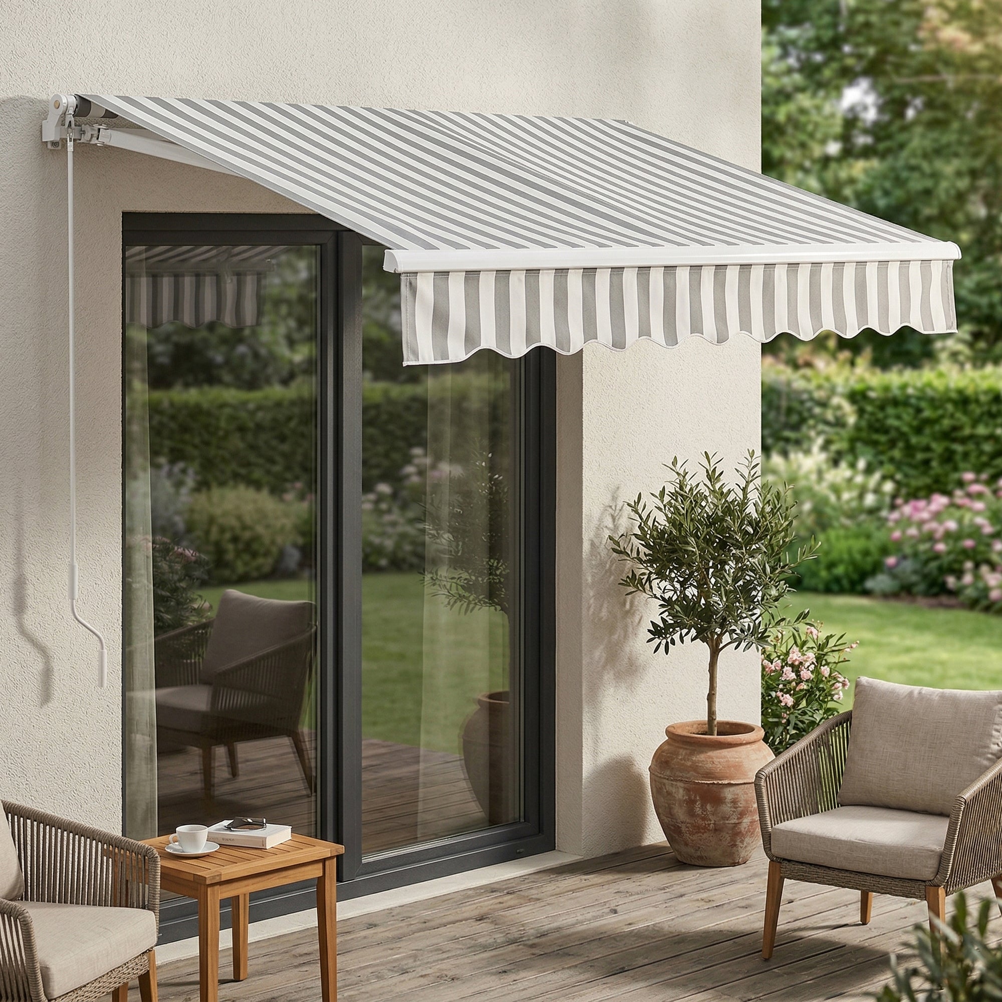 markise neu en.casa Markise Bitonto – Flexibler Sonnenschutz für Terrasse