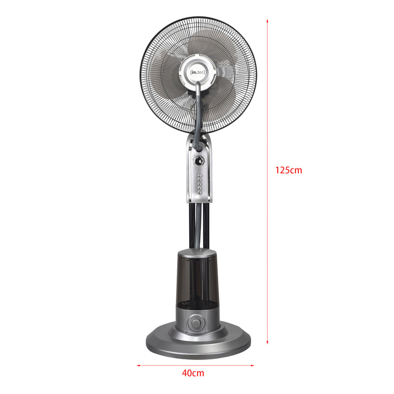 Maßskizze Nebelventilator Ninove 75W mit Wassernebel in.tec
