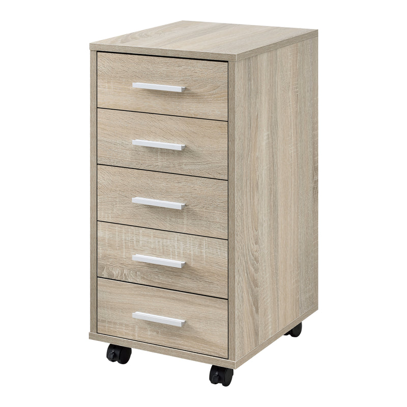 Maßskizze Rollcontainer Stockholm 63x33x38 cm mit 5 Schubladen in versch. Farben en.casa
