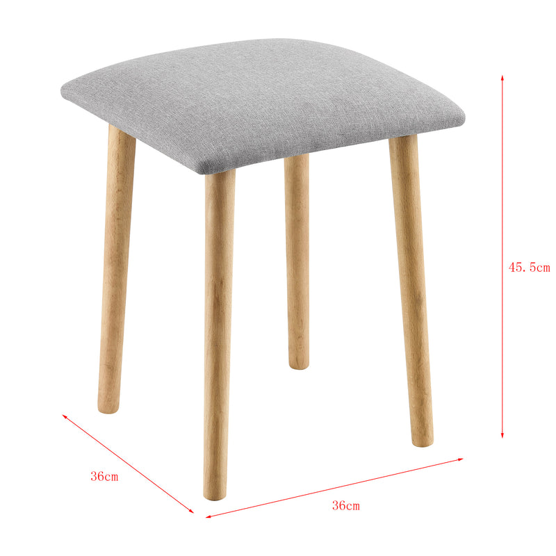 Maßskizze Sitzhocker Gera 45,5 x 36 x 36 cm Gepolstert in verschiedenen Farben en.casa
