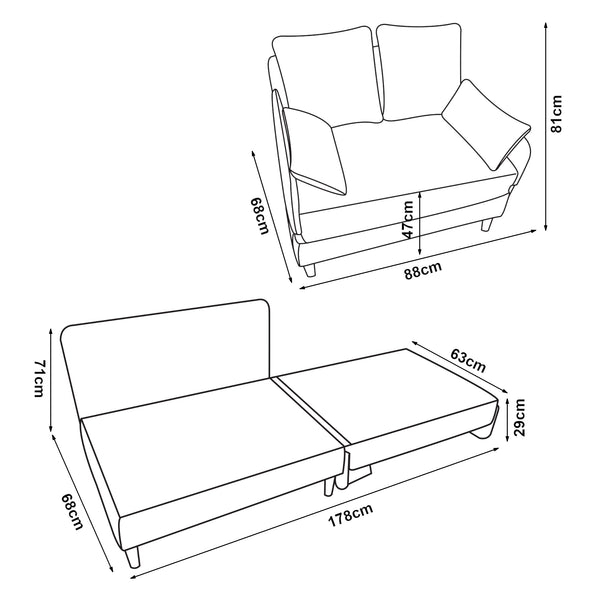 1-Sitzer-Schlafsofa Seinlus [en.casa]