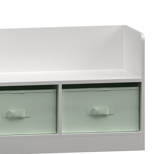 Kindersitzbank mit Regal Vipsali 100x99x30 cm Mintgrün/Weiß [en.casa]