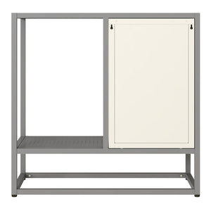 Sideboard Burlöv Stahl 70x72x35 cm Grau/Weiß [en.casa]