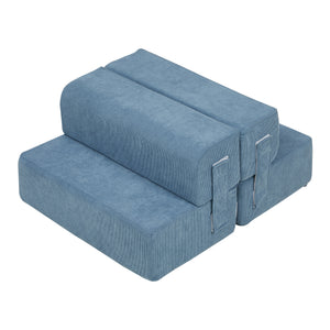Haustiertreppe Joelerhatra 4-tlg. 45x50x45 cm Cord Blau [en.casa]