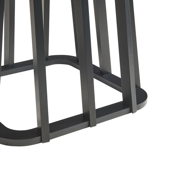 Beistelltisch Burgess 51x51x51 cm Schwarz/Walnussoptik [en.casa]