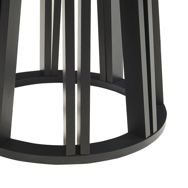 Beistelltisch Burgess 51xØ51 cm Schwarz/Walnussoptik [en.casa]