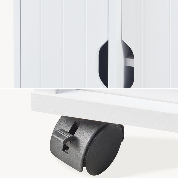 Beistellschrank auf Rollen Fadeskimma 72x70x20 cm Weiß [en.casa]