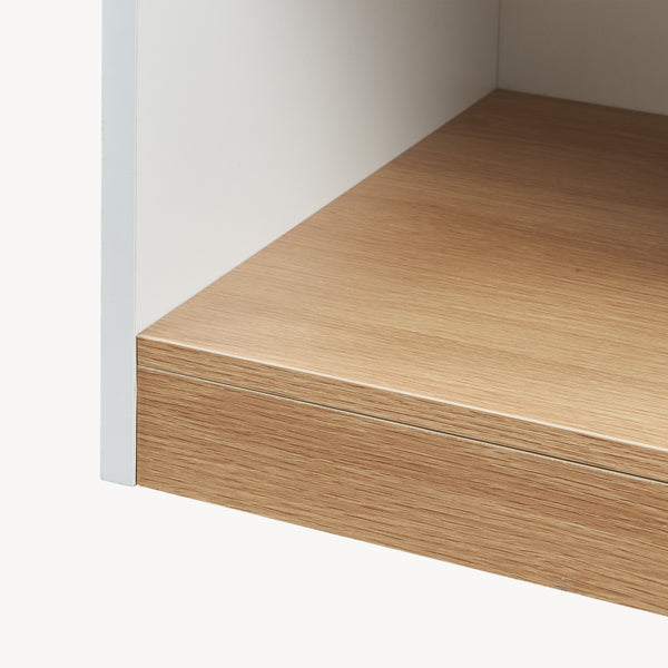 Nachttisch Kuorshare 55x42x37 cm Weiß/Eicheoptik [en.casa]