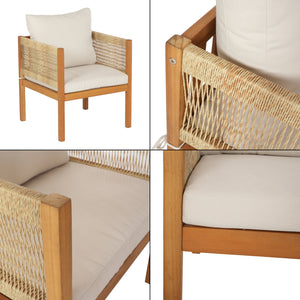 Gartenmöbelset Cannole 4-tlg. Akazienholz Holzfarben [casa.pro]