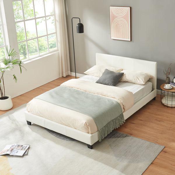 Kunstlederbett Albacete 140x200 cm Weiß Corium