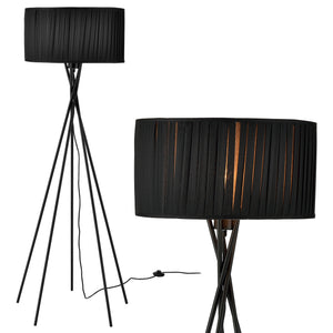 Stehleuchte Black Mikado 1x E27 48x155 cm Schwarz lux.pro