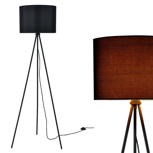 Stehleuchte Drehfuß 1x E27 Ø 29,5 x 150 cm Schwarz lux.pro