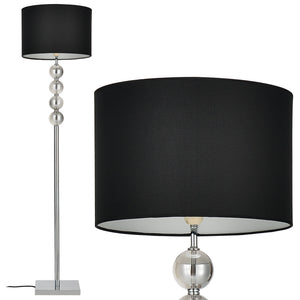 Stehleuchte Spheridern 1x E27 Ø 37,5 x 155 cm Chrom/Schwarz lux.pro