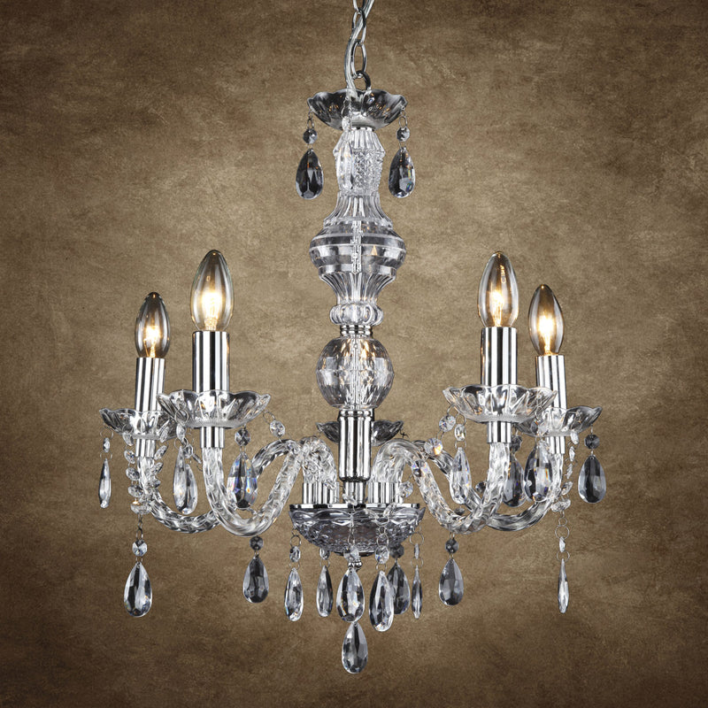 Maßskizze Kronleuchter Elegance 5x E14 Ø52x150 cm lux.pro
