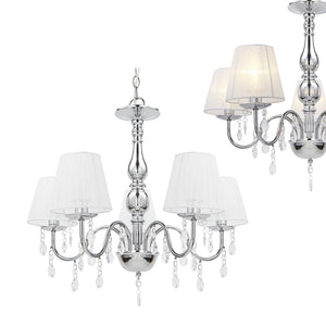 Kronleuchter Isabell 5-flammig Chrom lux.pro