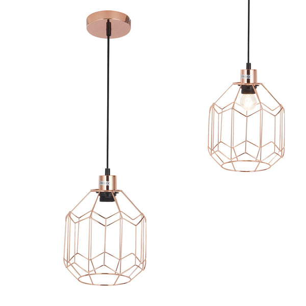 Hängeleuchte 1x E27 Ø20 x 21,5 cm Kupferfarben lux.pro