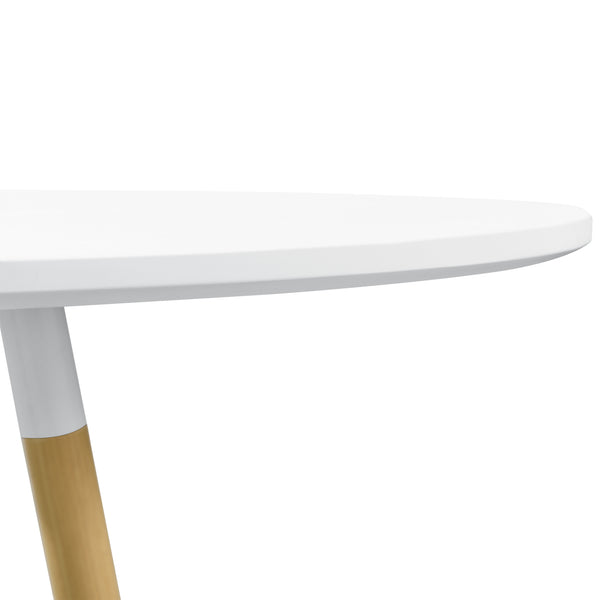 Esstisch Camille Ø80 cm Retro-Design Weiß en.casa