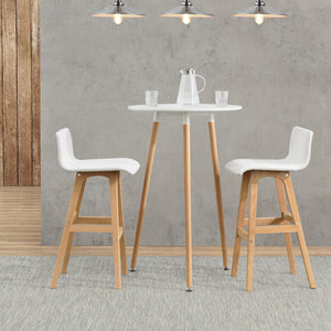 Bartisch Riga Retro Rund 110x70 cm Weiß en.casa