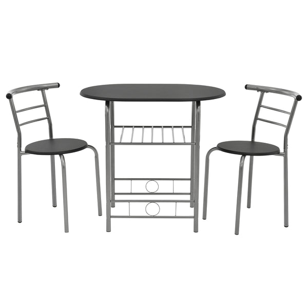 Essgruppe Yiltornio (Set, 3-tlg) Schwarz/Silver [en.casa]