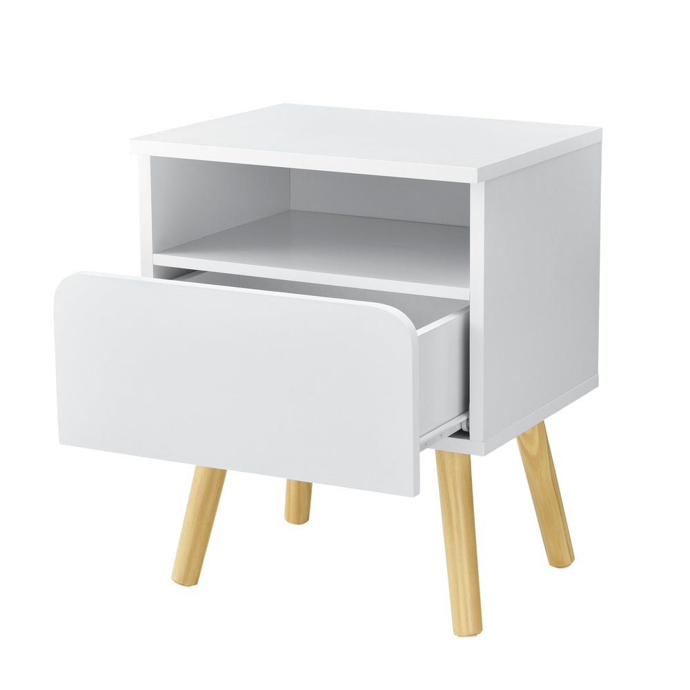 Nachttisch Dargaville 50x40x34 cm Weiß en.casa - premiumXL