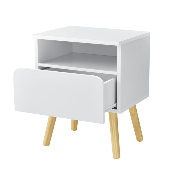 Nachttisch Dargaville 50x40x34 cm Weiß en.casa