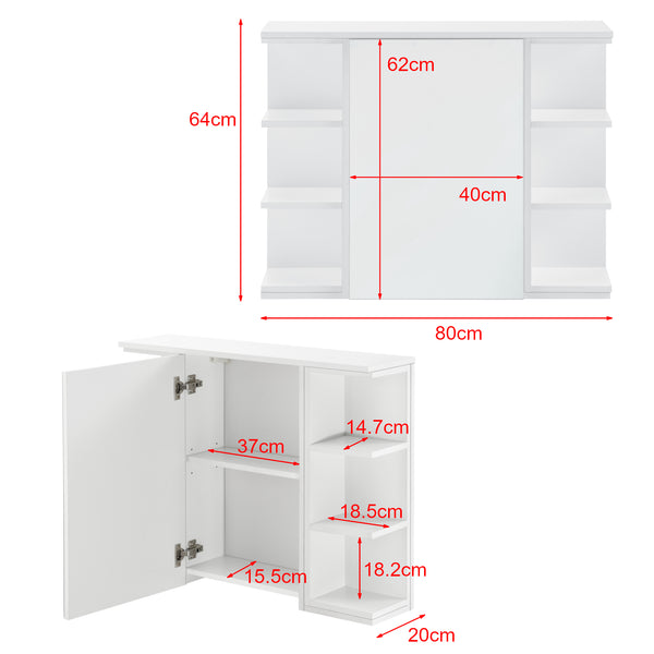 Badezimmerschrank Harstad 64x80x20 cm Weiß [en.casa]