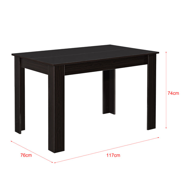 Esstisch Skien 117x76x74 cm Nussbaumoptik Hochglanz en.casa