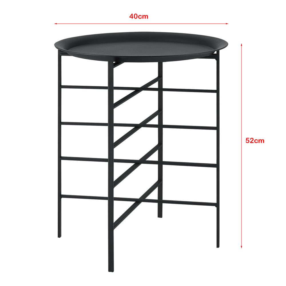 Beistelltisch Wiltz 40x40x53 cm Metall Schwarz en.casa - premiumXL