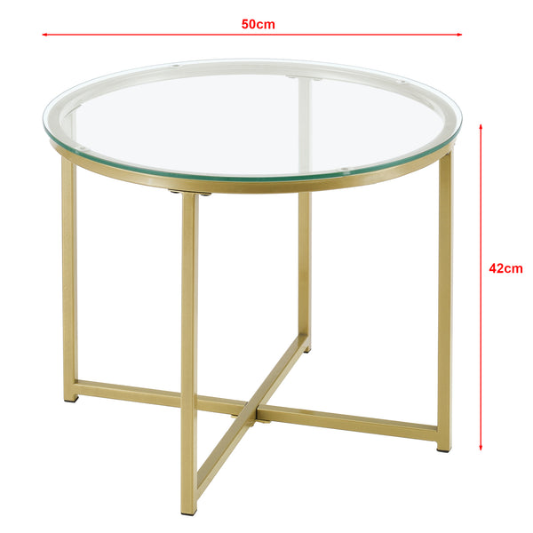 Beistelltisch Alavieska Stahlgestell 50 x 42 cm Gold en.casa