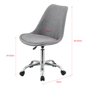 Bürostuhl Atherton 83-93x48x55 cm Hellgrau [en.casa]