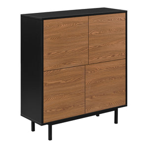 Beistellschrank Gnosjö 80x30x93cm Schwarz/Dunkler Holzton en.casa
