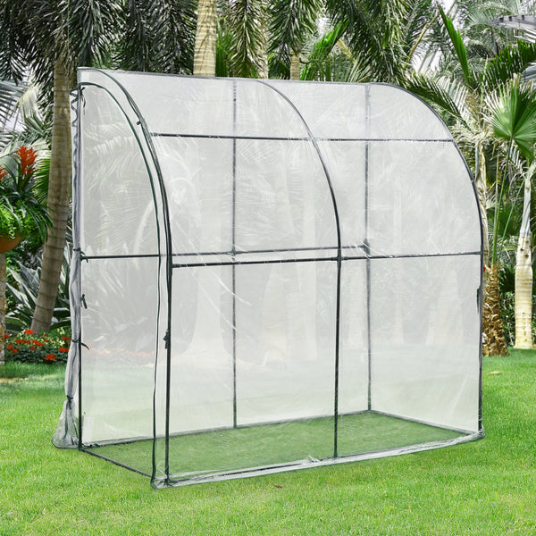 Wand-Gewächshaus Juta 100x200x215cm PVC Folie Transparent [en.casa]