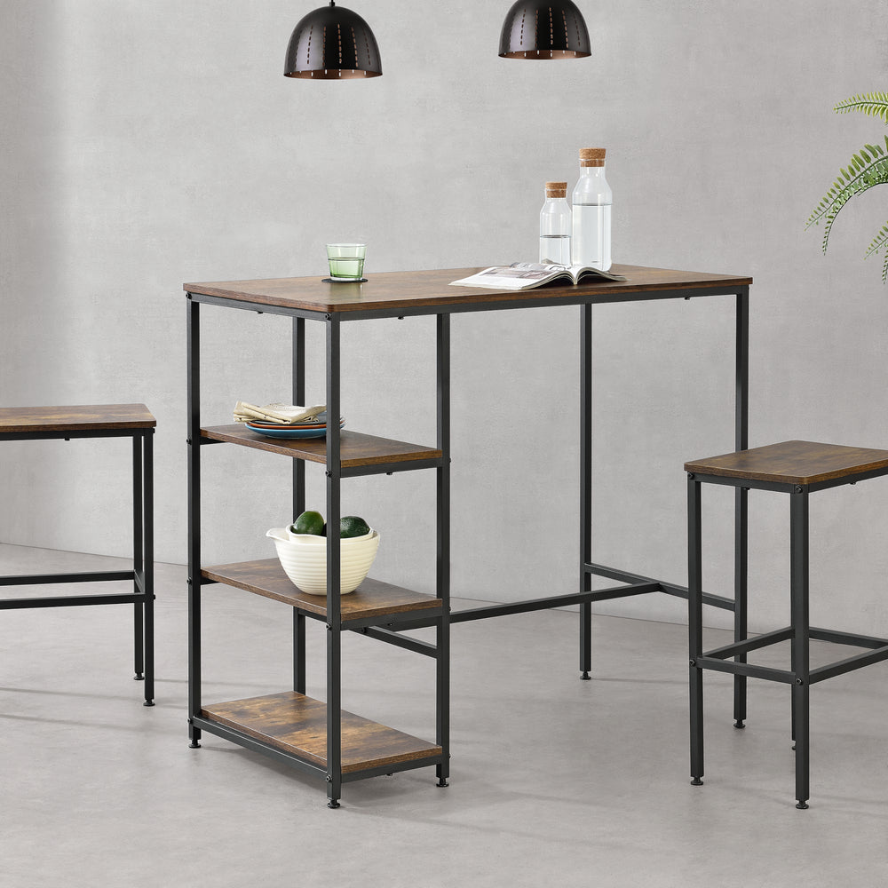 Bartisch Växjö 100x109x60cm Dunkler Holzton en.casa - premiumXL