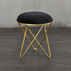 Sitzhocker Katrineholm Polsterhocker bis 100 kg Schwarz/Messingfarben [en.casa]