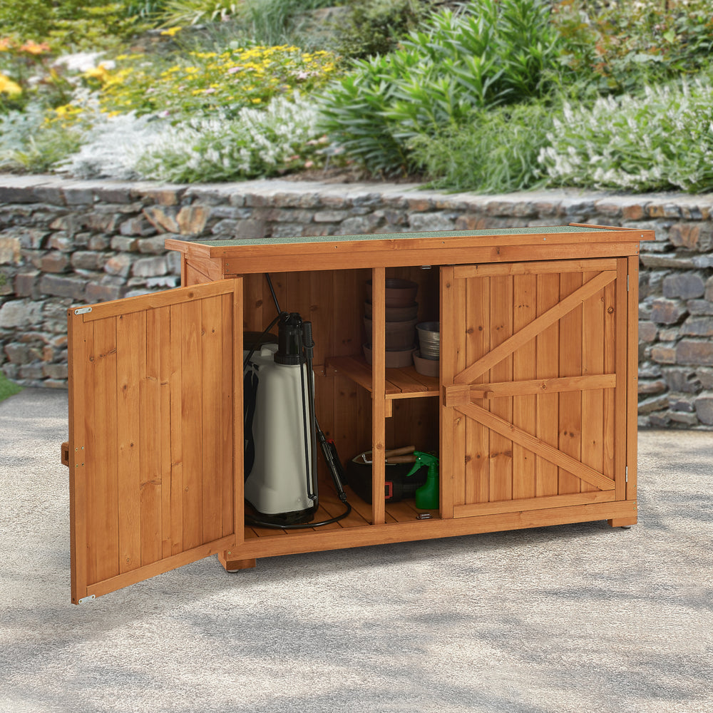 Geräteschrank Kerteminde Kaminholzlager Brennholzregal 88 x 128 x 50 cm [en.casa] - premiumXL