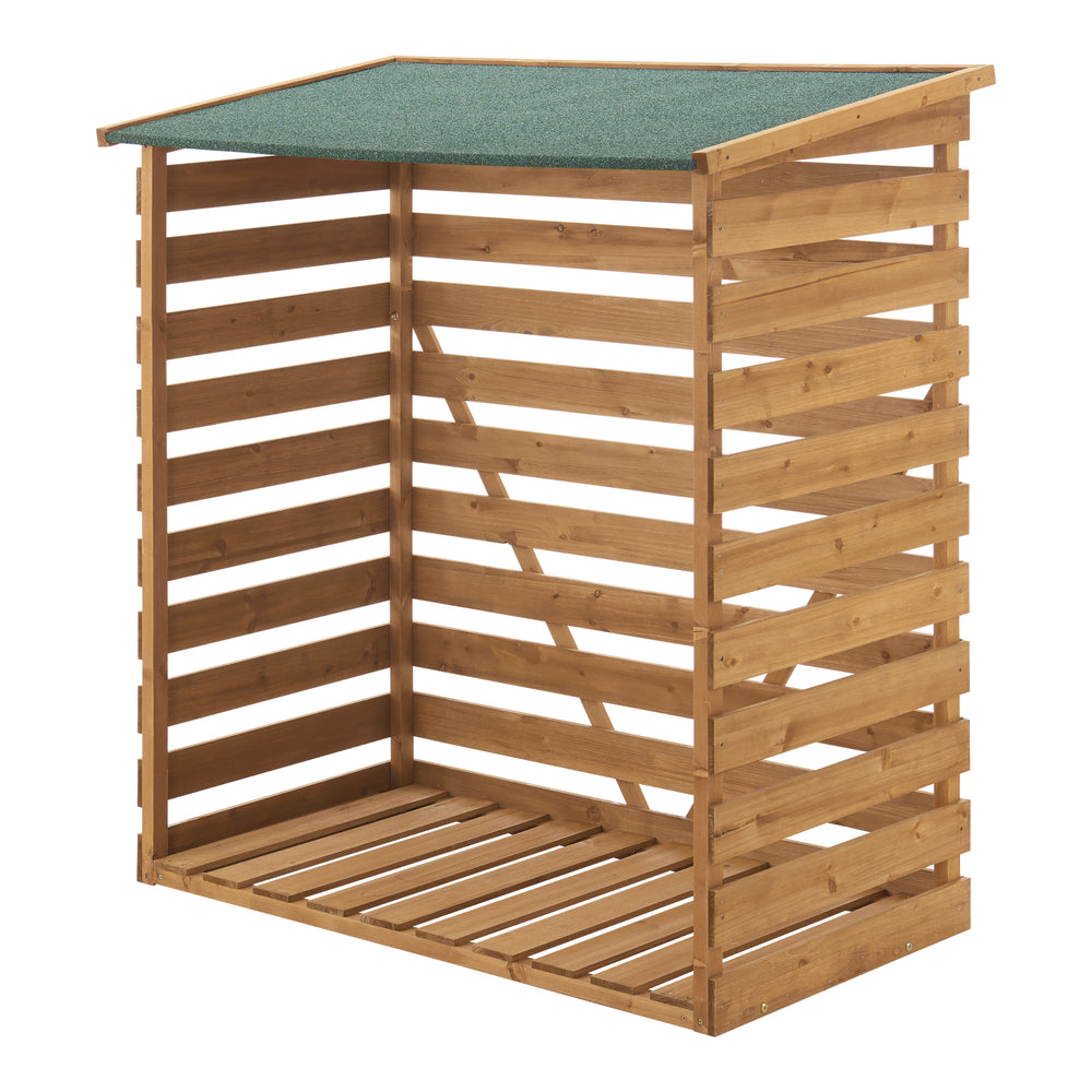 Brennholzunterstand 123x116x64cm Natur Tannenholz [en.casa] - premiumXL