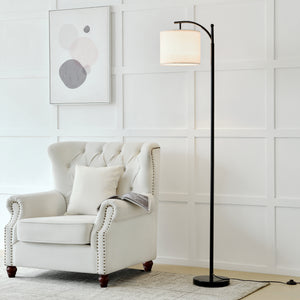Stehlampe Coventry Schwarz/Beige [lux.pro]