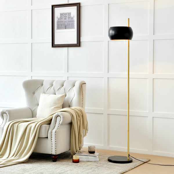 Stehlampe Luton Schwarz/Gold [lux.pro]