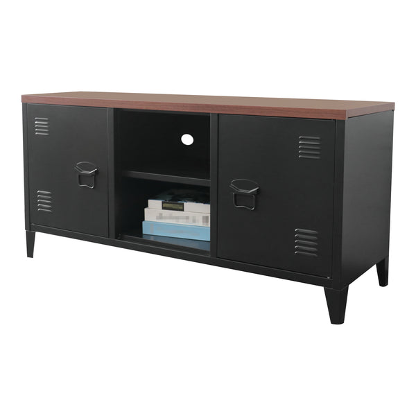 Fernsehtisch Pälkäne 58 x 113 x 40 cm Schwarz / Holzoptik [en.casa]