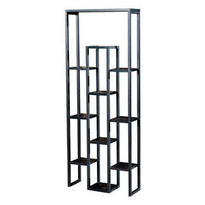 Pflanzregal Blaavandshuk 150 x 60 x 19 cm Schwarz / Marmor-Optik [en.casa]