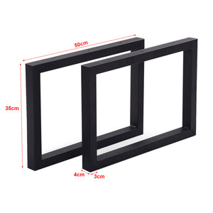Tischgestell Lunderskov 2er-Set Stahl 35x50cm Schwarz [en.casa]