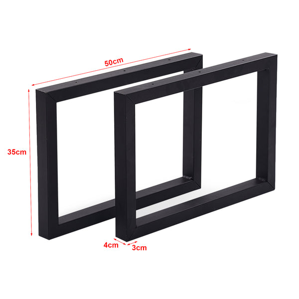 Tischgestell Lunderskov 2er-Set Stahl 35x50cm Schwarz [en.casa]