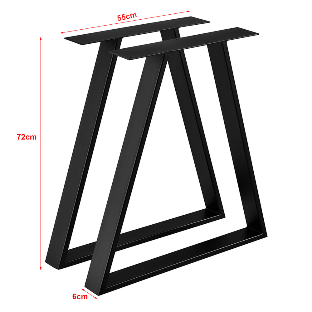 Tischgestell Lyngby 2er-Set Stahl 72x55cm Schwarz [en.casa]