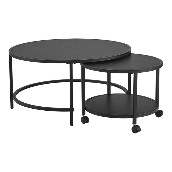 Couchtisch Værøy im 2er Set Schwarz, matt [en.casa]