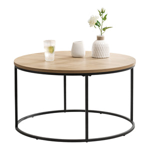 Couchtisch Kuhmoinen 45xØ80 cm Schwarz [en.casa]